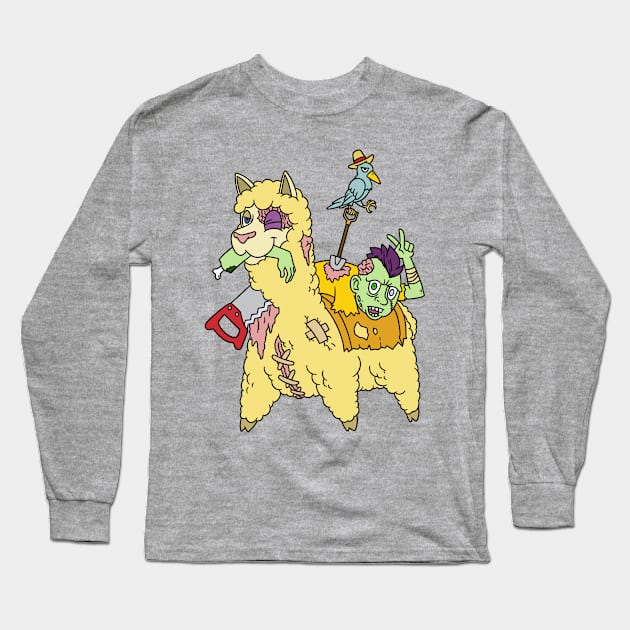 Zombie llama - Halloween Gift Long Sleeve T-Shirt by Konnectd